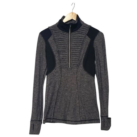 Lululemon Run: Your Heart Out Pullover Heathered Black Sz 6 - Picture 1 of 13